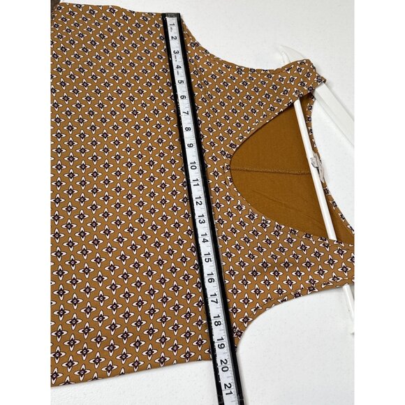 Loft Yellow Print Tank Top Sleeveless Women’s Large Scoop Neck Summer Casual - Picture 7 of 11